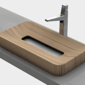 Lavabo da appoggio in ceramica e legno D50304 Lvb tab