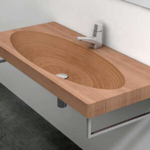 PALAZZANI Lavabo a parete in legno teak D52303 Lvb Stan