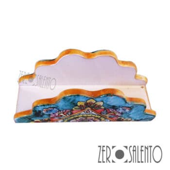 Porta Tovaglioli a triangolo in terracotta dipinto a mano - immagine 6