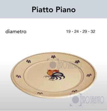 Piatto Piano in Terracotta - Ceramica decoro Gallo