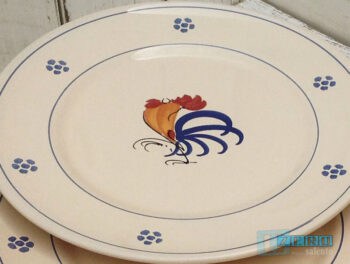 Piatto Piano in Terracotta - Ceramica decoro Gallo - immagine 2
