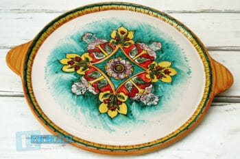 Vassoio in terracotta dipinto a mano