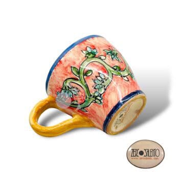 Tazzina da Caffè dipinta a mano in terracotta - immagine 5