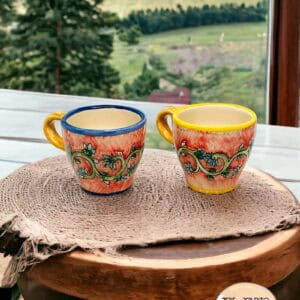 Tazzina da Caffè dipinta a mano in terracotta