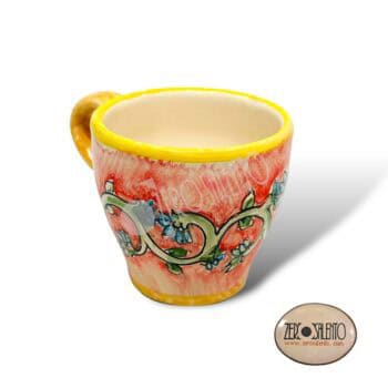 Tazzina da Caffè dipinta a mano in terracotta - immagine 7
