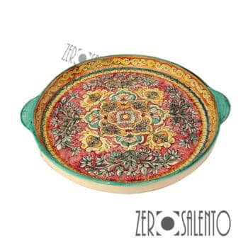 Vassoio in terracotta dipinto a mano