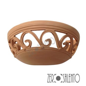 Lampada applique a mezzaluna traforata in terracotta a parete Teril07