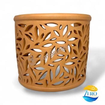 Lampada applique a mezzaluna traforata in terracotta a parete Teril06