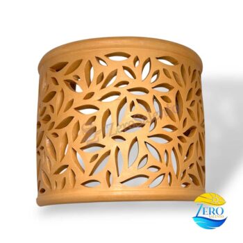 Lampada applique a mezzaluna traforata in terracotta a parete Teril06 - immagine 2