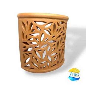 Lampada applique a mezzaluna traforata in terracotta a parete Teril06 - immagine 3