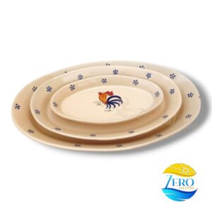 Piatto Ovale da portata in Terracotta - Ceramica decoro Gallo