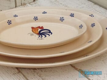 Piatto Ovale da portata in Terracotta - Ceramica decoro Gallo - immagine 5