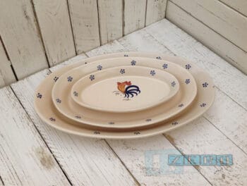 Piatto Ovale da portata in Terracotta - Ceramica decoro Gallo - immagine 4