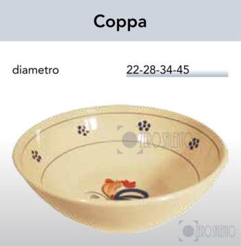 Coppe Coppette Centrotavola in Terracotta Ceramica decoro Gallo Salentino