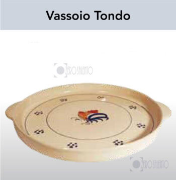 Vassoio Tondo in Terracotta - Ceramica decoro Gallo Salentino