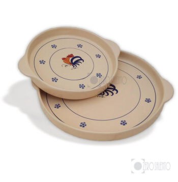 Vassoio Tondo in Terracotta - Ceramica decoro Gallo Salentino - immagine 2