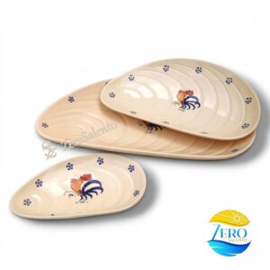 Antipastiera Cozza in Terracotta - Ceramica decoro con Gallo Salentino