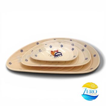 Antipastiera Cozza in Terracotta - Ceramica decoro con Gallo Salentino - immagine 2