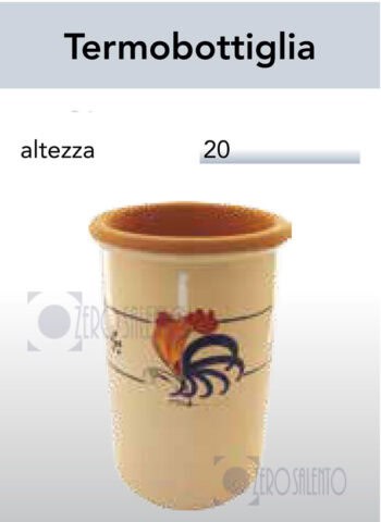 Termobottiglia in Terracotta - Ceramica decoro Gallo Salentino
