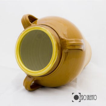 Capasa in Terracotta per olio d'oliva - frise - vino - fichi secchi di forma panciuta tipica del Salento - immagine 3