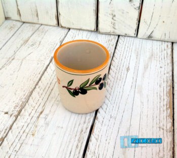 BICCHIERE in Terracotta senza manico - Ceramica decoro Olive - immagine 3