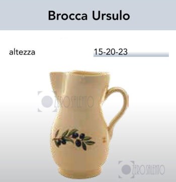 Brocca Ursulo acqua e vino in Terracotta - Ceramica decoro Olive