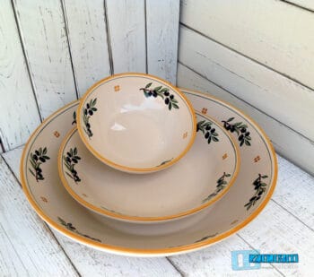 Coppa Coppe Coppette Centrotavola in Terracotta - Ceramica decoro Olive - immagine 5