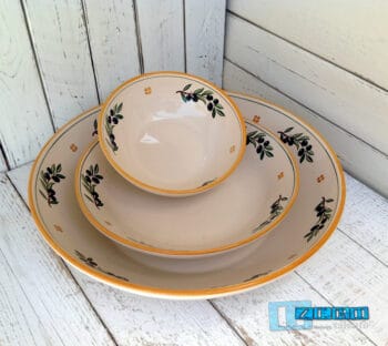 Coppa Coppe Coppette Centrotavola in Terracotta - Ceramica decoro Olive - immagine 3