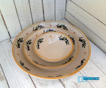 Coppa Coppe Coppette Centrotavola in Terracotta - Ceramica decoro Olive - immagine 4