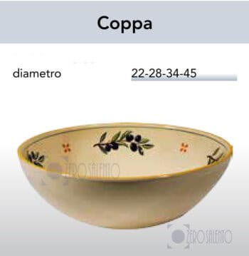 Coppa Coppe Coppette Centrotavola in Terracotta - Ceramica decoro Olive