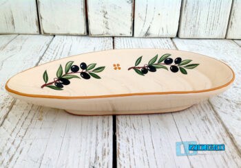 Antipastiera a forma di Cozza in Terracotta - Ceramica decoro Olive - immagine 2