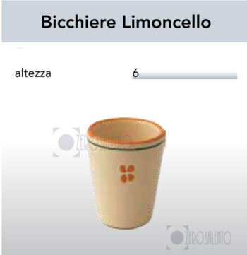 BICCHIERE LIMONCELLO o LIQUORE in Terracotta - Ceramica decoro Olive