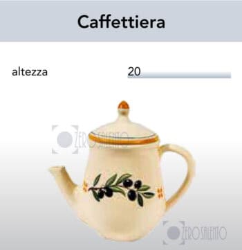 Caffettiera e Teiera in Terracotta - Ceramica con decoro Olive
