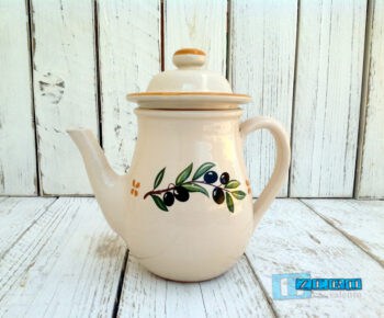 Caffettiera e Teiera in Terracotta - Ceramica con decoro Olive - immagine 2