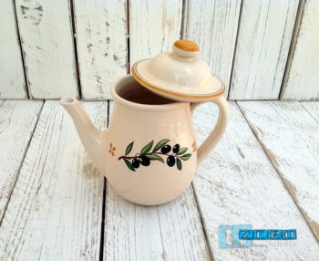 Caffettiera e Teiera in Terracotta - Ceramica con decoro Olive - immagine 3