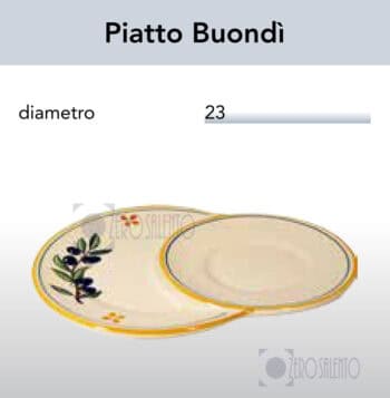 Piatto colazione Buondì in Terracotta Ceramica con decoro Olive