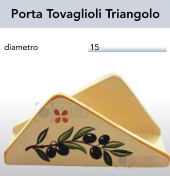 Porta Tovaglioli Triangolo da tavolo in Terracotta - Ceramica decoro Olive
