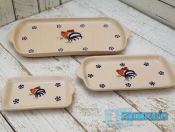 Vassoio rettangolare per antipasti in Terracotta - Ceramica decoro Gallo - immagine 2