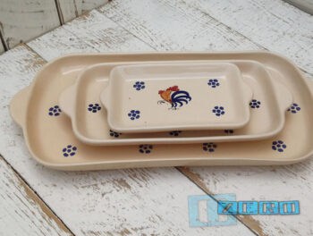 Vassoio rettangolare per antipasti in Terracotta - Ceramica decoro Gallo - immagine 4