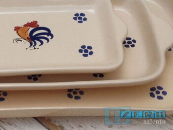 Vassoio rettangolare per antipasti in Terracotta - Ceramica decoro Gallo - immagine 3
