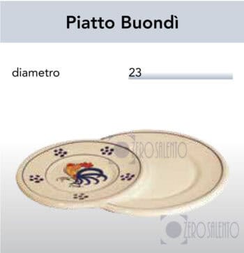 Piatto Colazione Buondì in Terracotta - Ceramica decoro Gallo Salentino