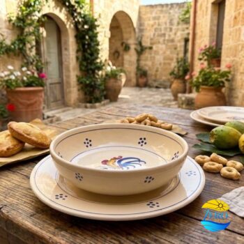 Ciotola Fonda in Terracotta – Ceramica decoro Gallo Salentino