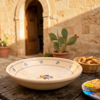 Ciotola Fonda in Terracotta – Ceramica decoro Gallo Salentino
