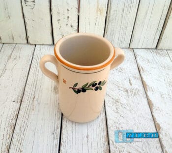 PortaMestoli con Manico in Terracotta - Ceramica decoro Olive - immagine 3