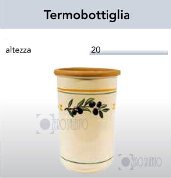TermoBottiglia in Terracotta - Ceramica decoro Olive
