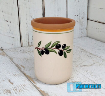 TermoBottiglia in Terracotta - Ceramica decoro Olive - immagine 3