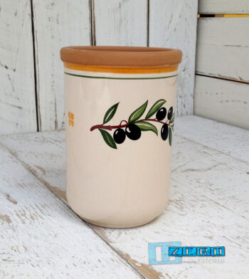 TermoBottiglia in Terracotta - Ceramica decoro Olive - immagine 2