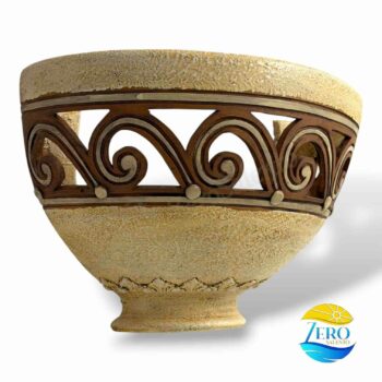 Lampada applique a mezzaluna colore Bianco Antico e naturale in terracotta TERIL16 - immagine 7