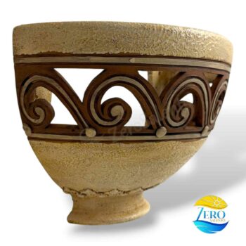 Lampada applique a mezzaluna colore Bianco Antico e naturale in terracotta TERIL16 - immagine 4