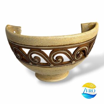Lampada applique a mezzaluna colore Bianco Antico e naturale in terracotta TERIL16 - immagine 2